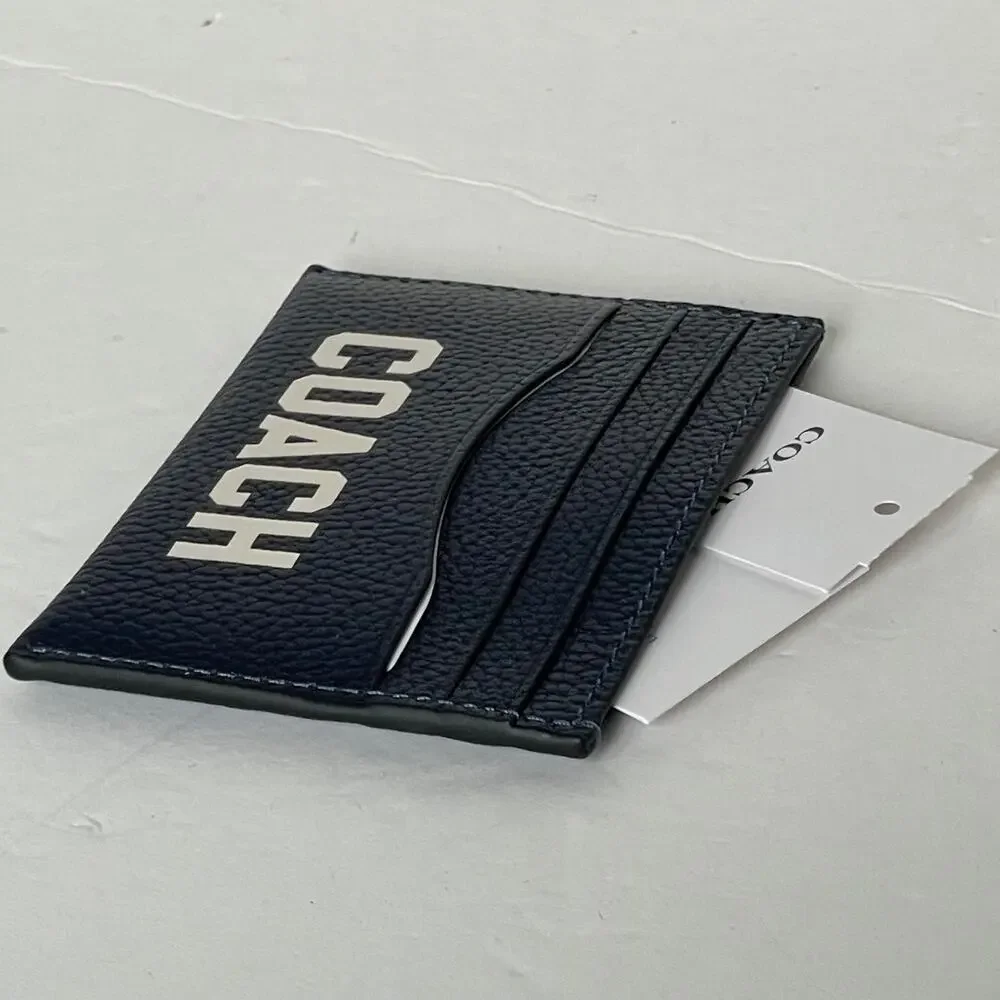 Coach CP275 Dark Navy Pebbled Leather Slim Card Case
